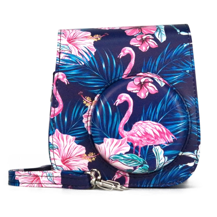 Flamingo Pattern Camera Bag with Shoulder Strap for Fujifilm Instax mini 11(Black Background) - free shipping - PMC TechLife - Order now!