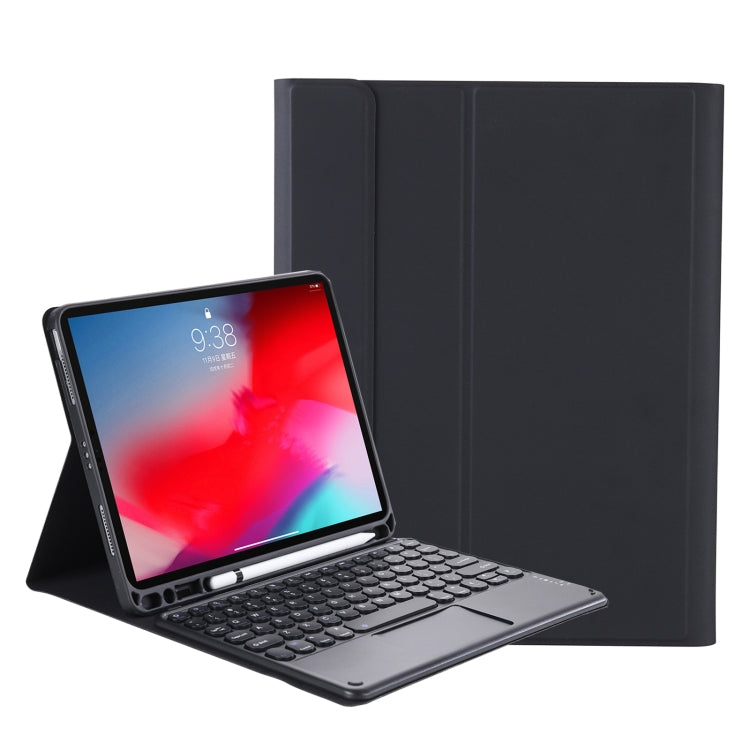 YT098B-A Detachable Candy Color Skin Feel Texture Round Keycap Bluetooth Keyboard Leather Case with Touch Control For  iPad Air 4 10.9 2020 / Air 5 10.9 2022 (Black) - For iPad Air by PMC Jewellery | Online Shopping South Africa | PMC Jewellery