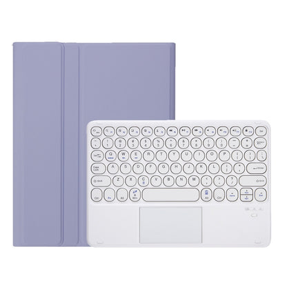 YT098B-A Detachable Candy Color Skin Feel Texture Round Keycap Bluetooth Keyboard Leather Case with Touch Control For  iPad Air 4 10.9 2020 / Air 5 10.9 2022 (Purple) - For iPad Air by PMC Jewellery | Online Shopping South Africa | PMC Jewellery