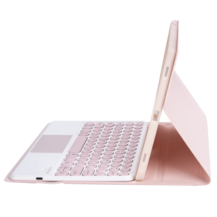 YT11B-A Detachable Candy Color Skin Feel Texture Round Keycap Bluetooth Keyboard Leather Case with Touch Control For iPad Pro 11 inch 2020 & 2018(Pink) - For iPad Pro by PMC Jewellery | Online Shopping South Africa | PMC Jewellery