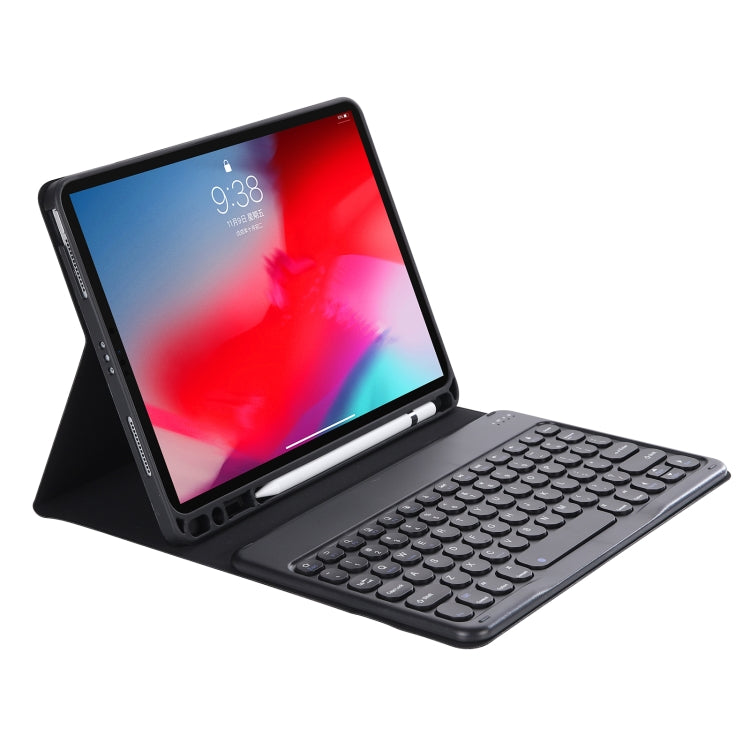 YT11B Detachable Candy Color Skin Feel Texture Round Keycap Bluetooth Keyboard Leather Case For iPad Pro 11 inch 2020 & 2018(Black) - For iPad Pro by PMC Jewellery | Online Shopping South Africa | PMC Jewellery