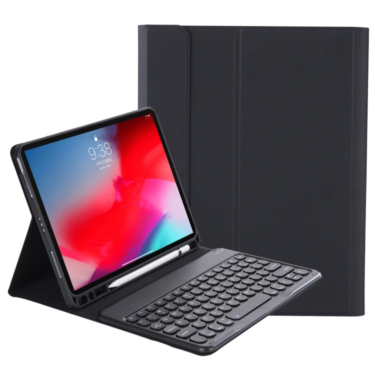 YT07B Detachable Candy Color Skin Feel Texture Round Keycap Bluetooth Keyboard Leather Case For iPad 9.7 inch 2018 & 2017 / Pro 9.7 inch / Air 2 / Air(Black) - Universal by PMC Jewellery | Online Shopping South Africa | PMC Jewellery