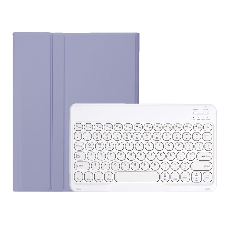 YT07B Detachable Candy Color Skin Feel Texture Round Keycap Bluetooth Keyboard Leather Case For iPad 9.7 inch 2018 & 2017 / Pro 9.7 inch / Air 2 / Air(Purple) - Universal by PMC Jewellery | Online Shopping South Africa | PMC Jewellery