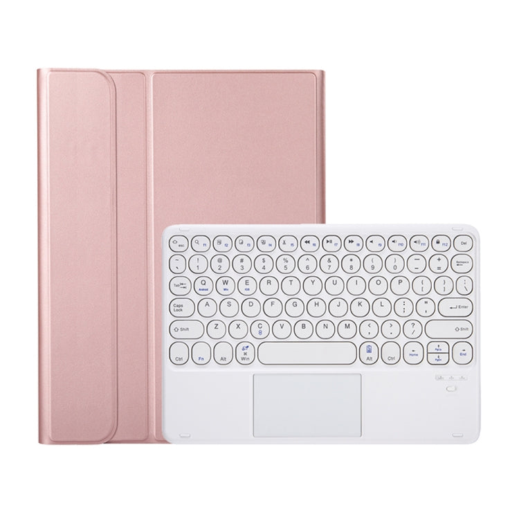 YA102B-A Detachable Lambskin Texture Round Keycap Bluetooth Keyboard Leather Tablet Case with Touch Control & Pen Slot & Stand For iPad 10.2 (2020) & (2019) / Air 3 10.5 inch / Pro 10.5 inch(Rose Gold) - Universal by PMC Jewellery | Online Shopping South Africa | PMC Jewellery