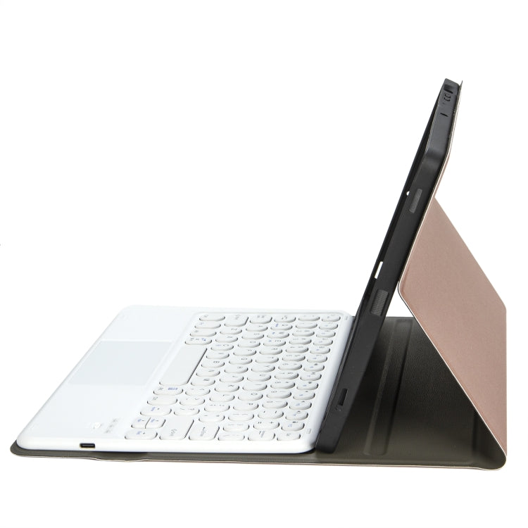 YA102B-A Detachable Lambskin Texture Round Keycap Bluetooth Keyboard Leather Tablet Case with Touch Control & Pen Slot & Stand For iPad 10.2 (2020) & (2019) / Air 3 10.5 inch / Pro 10.5 inch(Rose Gold) - Universal by PMC Jewellery | Online Shopping South Africa | PMC Jewellery