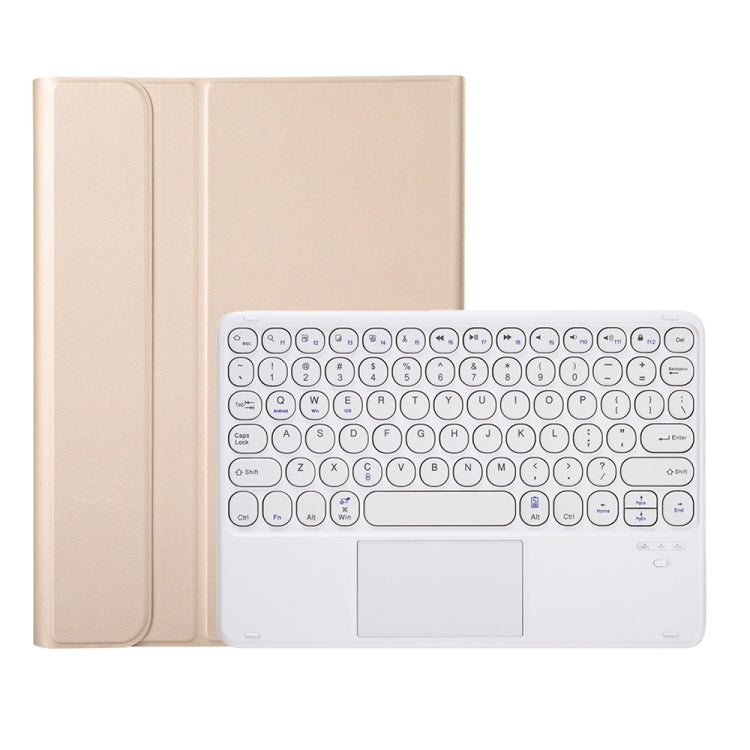 YA07B-A Detachable Lambskin Texture Round Keycap Bluetooth Keyboard Leather Tablet Case with Touch Control & Pen Slot & Stand For iPad 9.7 inch (2018) & (2017) / Pro 9.7 inch / Air 2 / Air(Gold) - Universal by PMC Jewellery | Online Shopping South Africa | PMC Jewellery