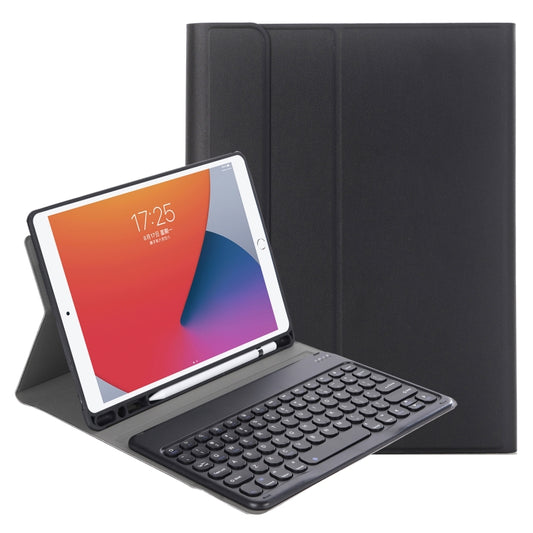 YA098B Detachable Lambskin Texture Round Keycap Bluetooth Keyboard Leather Tablet Case with Pen Slot & Stand For iPad Air 4 10.9 inch (2020) / Pro 11 inch (2020) & (2018)(Black) - Universal by PMC Jewellery | Online Shopping South Africa | PMC Jewellery