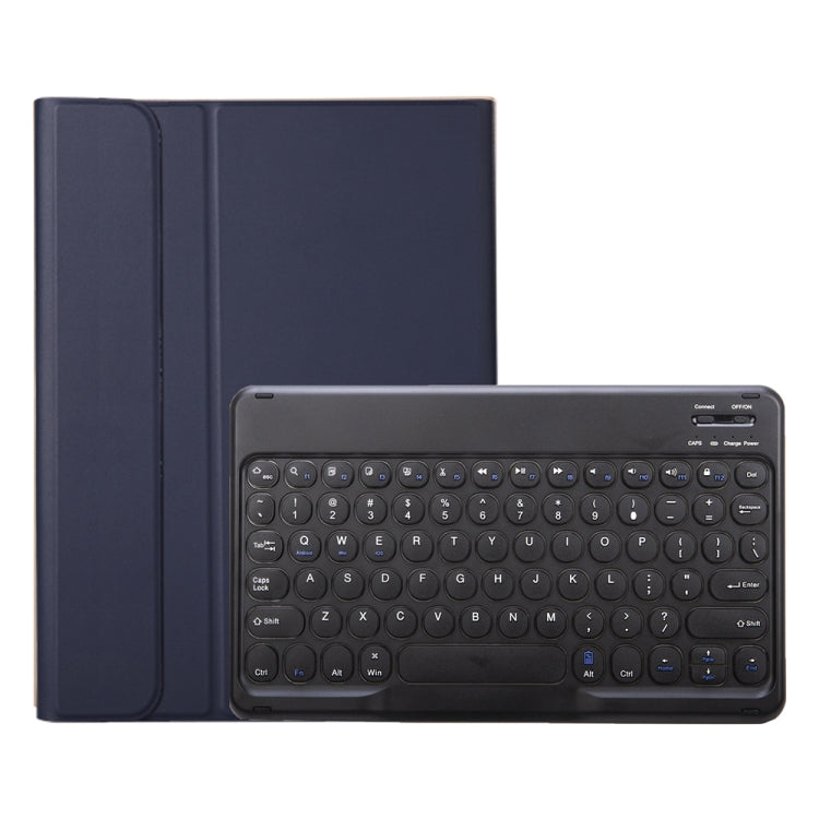 YA102B Detachable Lambskin Texture Round Keycap Bluetooth Keyboard Leather Tablet Case with Pen Slot & Stand For iPad 10.2 (2020) & (2019) / Air 3 10.5 inch / Pro 10.5 inch(Dark Blue) - Universal by PMC Jewellery | Online Shopping South Africa | PMC Jewellery