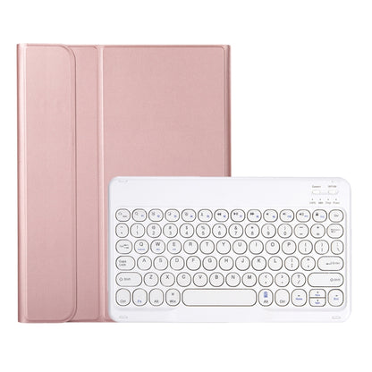 YA102B Detachable Lambskin Texture Round Keycap Bluetooth Keyboard Leather Tablet Case with Pen Slot & Stand For iPad 10.2 (2020) & (2019) / Air 3 10.5 inch / Pro 10.5 inch(Rose Gold) - Universal by PMC Jewellery | Online Shopping South Africa | PMC Jewellery