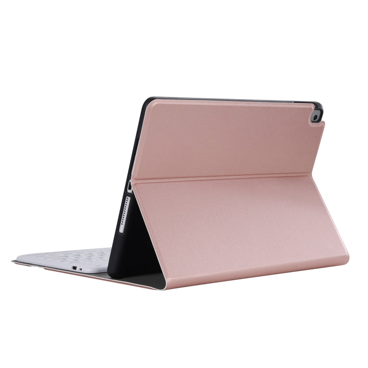 YA870B Detachable Lambskin Texture Round Keycap Bluetooth Keyboard Leather Tablet Case with Pen Slot & Stand For Samsung Galaxy Tab S7 T870 / T875 11 inch 2020(Rose Gold) - Samsung Keyboard by PMC Jewellery | Online Shopping South Africa | PMC Jewellery