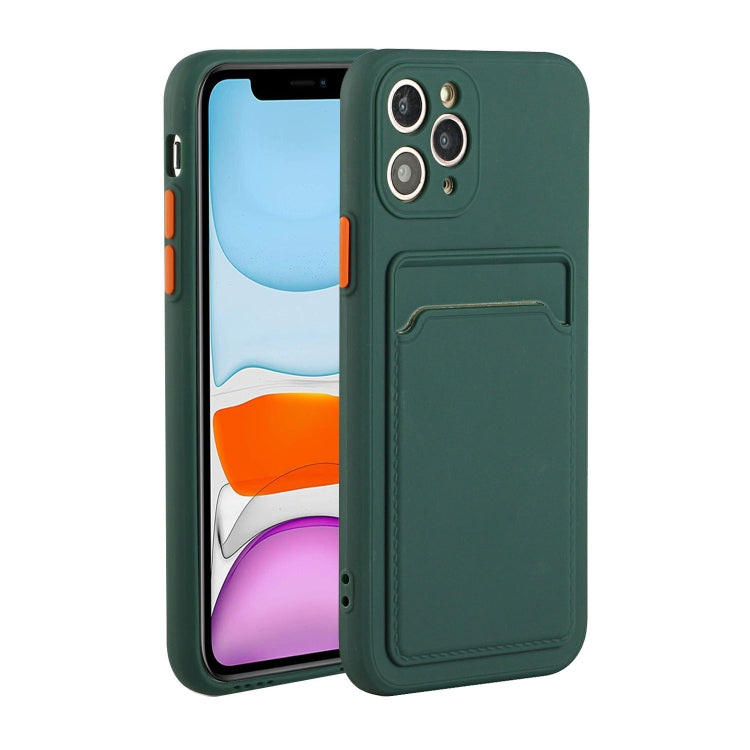 Card Slot Design Shockproof TPU Protective Case For iPhone 11 Pro(Dark Green) - iPhone 11 Pro Cases by PMC Jewellery | Online Shopping South Africa | PMC Jewellery