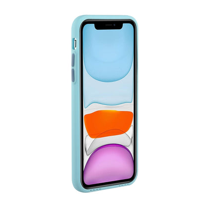 For iPhone 12 mini Card Slot Design Shockproof TPU Protective Case (Sky Blue) - iPhone 12 mini Cases by PMC Jewellery | Online Shopping South Africa | PMC Jewellery