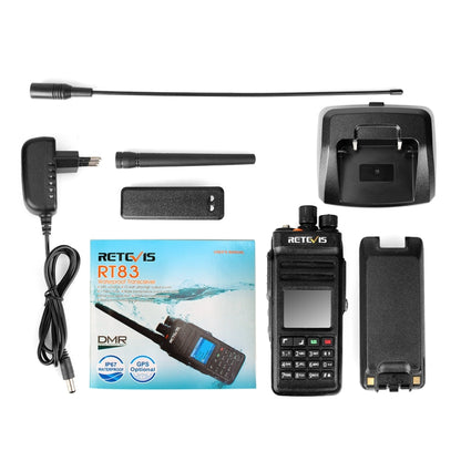 RETEVIS RT83 10W 400-470MHz 1024CHS Waterproof DMR Digital Dual Time Two Way Radio Walkie Talkie(Black) - Handheld Walkie Talkie by RETEVIS | Online Shopping South Africa | PMC Jewellery | Buy Now Pay Later Mobicred