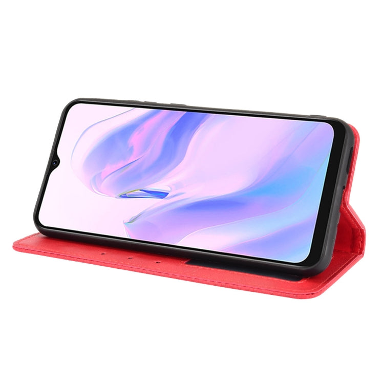 For Blackview A70 (2021) Magnetic Buckle Retro Crazy Horse Texture Horizontal Flip Leather Case with Holder & Card Slots & Photo Frame(Red) - More Brand by PMC Jewellery | Online Shopping South Africa | PMC Jewellery | Buy Now Pay Later Mobicred