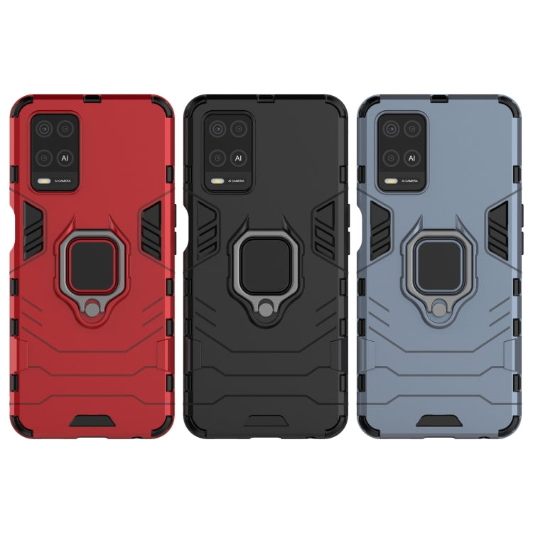 For OPPO A54 4G Shockproof PC + TPU Protective Case with Magnetic Ring Holder(Black) - OPPO Cases by PMC TechLife | Online Shopping South Africa | PMC TechLife | Buy Now Pay Later Mobicred
