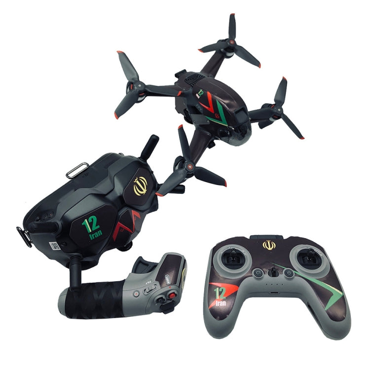 FPV-TZ-SF 4 in 1 Waterproof Anti-Scratch Decal Skin Wrap Stickers Personalized Film Kits for DJI FPV Drone & Goggles V2 & Remote Control & Rocker(Black Pattern) - Protective Film & Stickers by PMC Jewellery | Online Shopping South Africa | PMC Jewellery | Buy Now Pay Later Mobicred