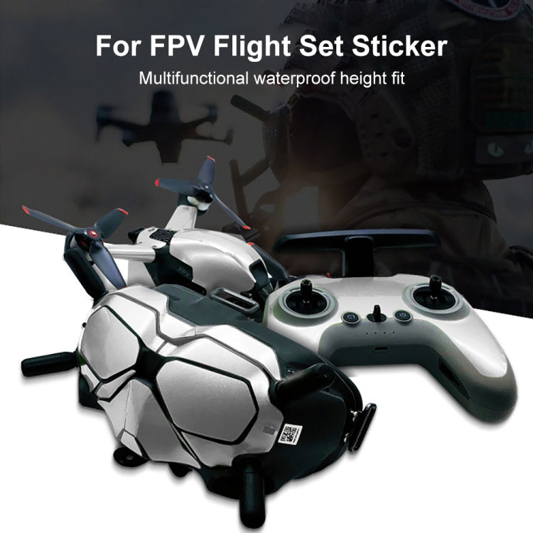 FPV-TZ-SF 4 in 1 Waterproof Anti-Scratch Decal Skin Wrap Stickers Personalized Film Kits for DJI FPV Drone & Goggles V2 & Remote Control & Rocker(Black Pattern) - Protective Film & Stickers by PMC Jewellery | Online Shopping South Africa | PMC Jewellery | Buy Now Pay Later Mobicred