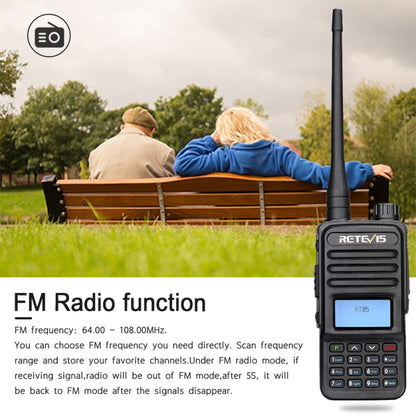 RETEVIS RT85 EU Frequency 136.000-174.000MHz+400.000-470.000MHz 200CHS Dual Band Digital Two Way Radio Handheld Walkie Talkie(Black) - Handheld Walkie Talkie by RETEVIS | Online Shopping South Africa | PMC Jewellery | Buy Now Pay Later Mobicred