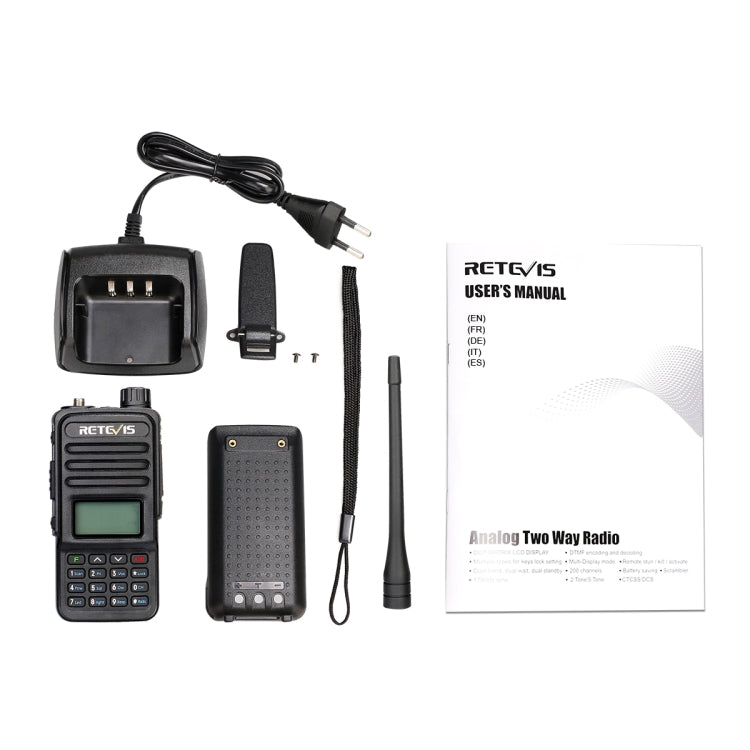 RETEVIS RT85 EU Frequency 136.000-174.000MHz+400.000-470.000MHz 200CHS Dual Band Digital Two Way Radio Handheld Walkie Talkie(Black) - Handheld Walkie Talkie by RETEVIS | Online Shopping South Africa | PMC Jewellery | Buy Now Pay Later Mobicred