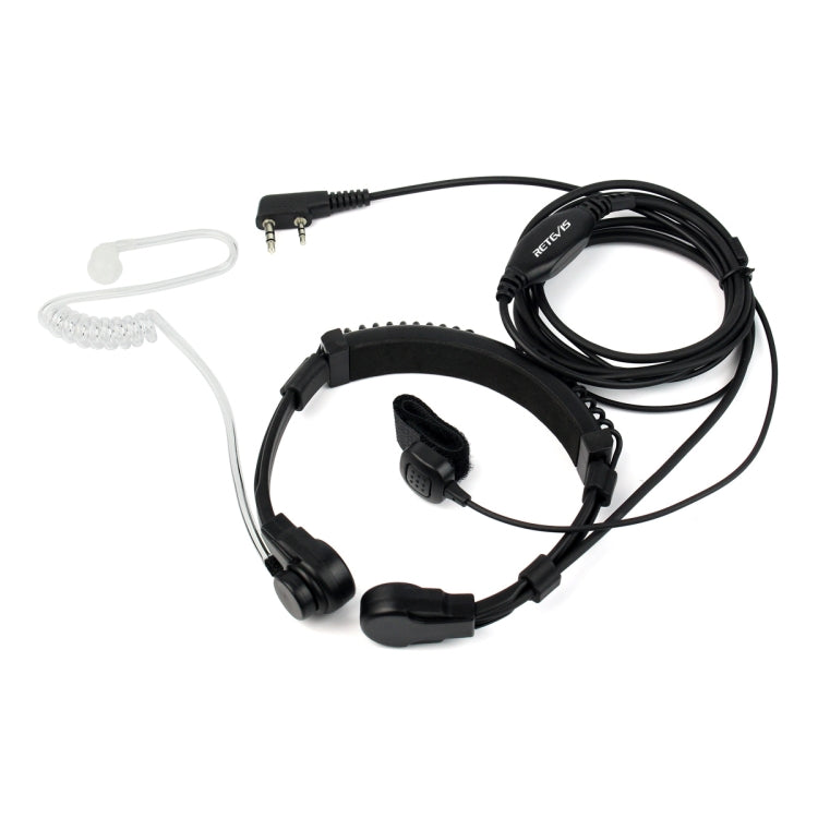 RETEVIS K-001 2 Pin Retractable Throat Covert Acoustic Tube Earphone Microphone for H-777/RT-5R - free shipping - PMC Jewellery - Order now!