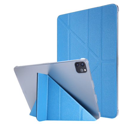 For iPad Air 13 2024 / iPad Pro 12.9 2022 / 2021 Silk Texture Horizontal Deformation Flip Leather Tablet Case with Holder(Light Blue) - iPad Pro 12.9 (2022/2021) Cases by PMC Jewellery | Online Shopping South Africa | PMC Jewellery | Buy Now Pay Later Mobicred