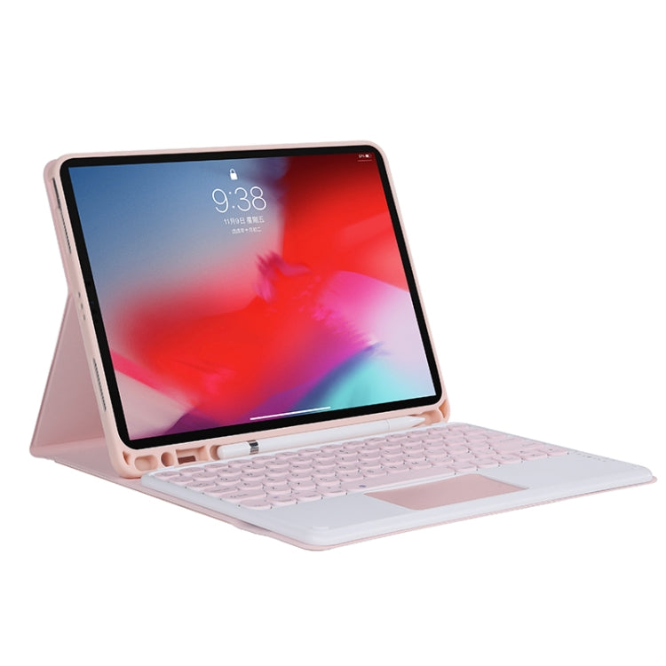 YT11B-A 2021 Detachable Candy Color Skin Texture Round Keycap Bluetooth Keyboard Leather Tablet Case with Touch Control & Pen Slot & Stand For iPad Pro 11 (2021)(Pink) - For iPad Pro by PMC Jewellery | Online Shopping South Africa | PMC Jewellery