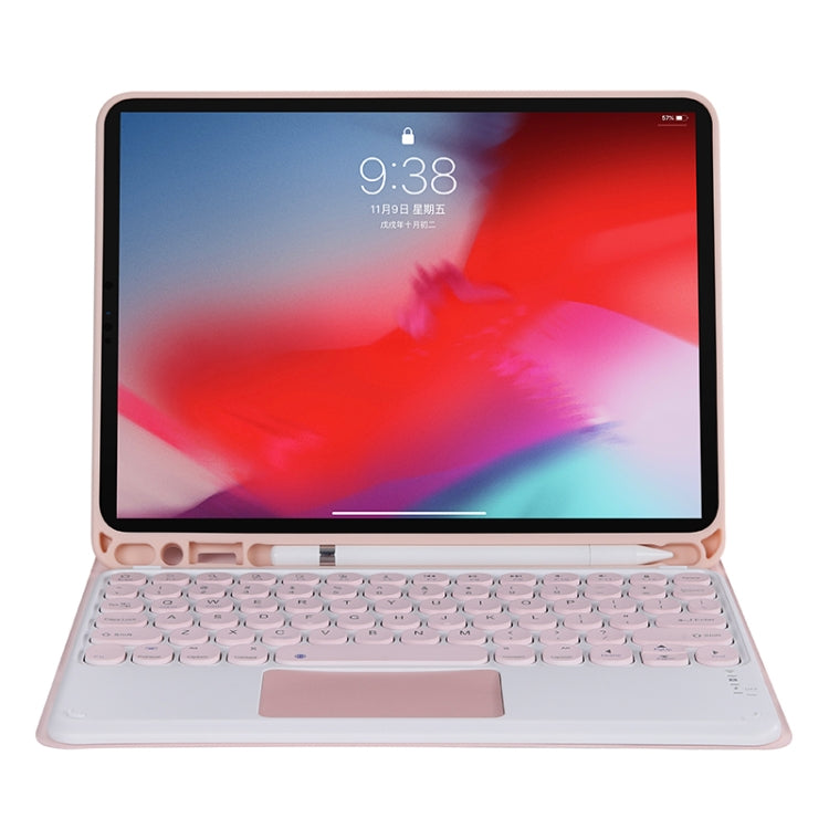 YT11B-A 2021 Detachable Candy Color Skin Texture Round Keycap Bluetooth Keyboard Leather Tablet Case with Touch Control & Pen Slot & Stand For iPad Pro 11 (2021)(Pink) - For iPad Pro by PMC Jewellery | Online Shopping South Africa | PMC Jewellery