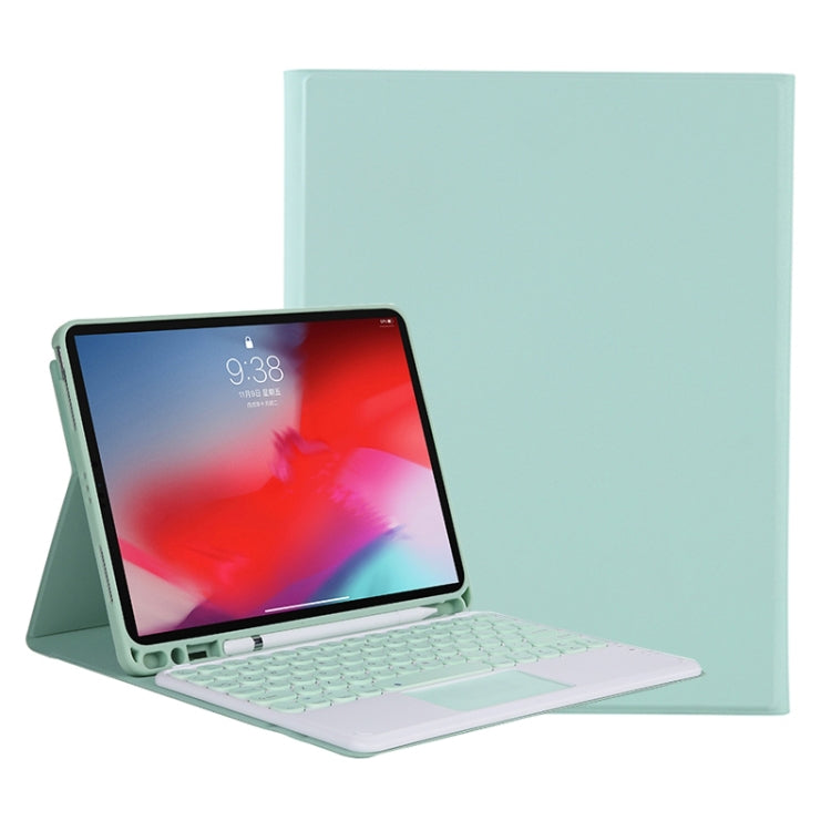 YT11B-A 2021 Detachable Candy Color Skin Texture Round Keycap Bluetooth Keyboard Leather Tablet Case with Touch Control & Pen Slot & Stand For iPad Pro 11 (2021)(Light Green) - For iPad Pro by PMC Jewellery | Online Shopping South Africa | PMC Jewellery