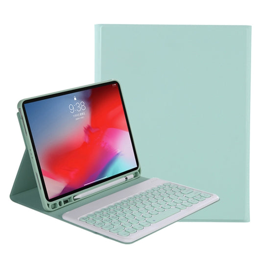 Y-C11B 2021 Detachable Candy Color Skin Texture Round Keycap Bluetooth Keyboard Leather Tablet Case with Pen Slot & Stand For iPad Pro 11 (2021)(Light Green) - For iPad Pro by PMC Jewellery | Online Shopping South Africa | PMC Jewellery