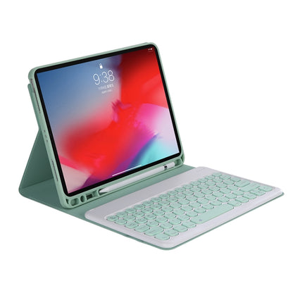 Y-C11B 2021 Detachable Candy Color Skin Texture Round Keycap Bluetooth Keyboard Leather Tablet Case with Pen Slot & Stand For iPad Pro 11 (2021)(Light Green) - For iPad Pro by PMC Jewellery | Online Shopping South Africa | PMC Jewellery