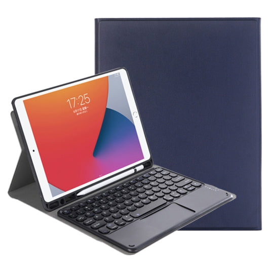 YA11B-A 2021 Detachable Lambskin Texture Round Keycap Bluetooth Keyboard Leather Tablet Case with Touch Control & Pen Slot & Stand For iPad Pro 11 (2021)(Dark Blue) - For iPad Pro by PMC Jewellery | Online Shopping South Africa | PMC Jewellery