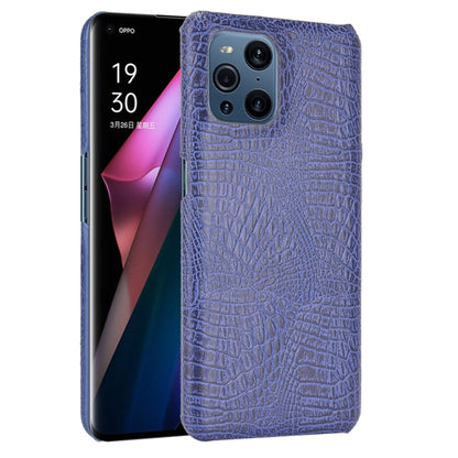 For OPPO Find X3 / X3 Pro Shockproof Crocodile Texture PC + PU Case(Blue) - OPPO Cases by PMC Jewellery | Online Shopping South Africa | PMC Jewellery | Buy Now Pay Later Mobicred