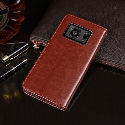 For Sharp Aquos R6 idewei Crazy Horse Texture Horizontal Flip Leather Case with Holder & Card Slots & Wallet(Brown) - More Brand by idewei | Online Shopping South Africa | PMC Jewellery | Buy Now Pay Later Mobicred