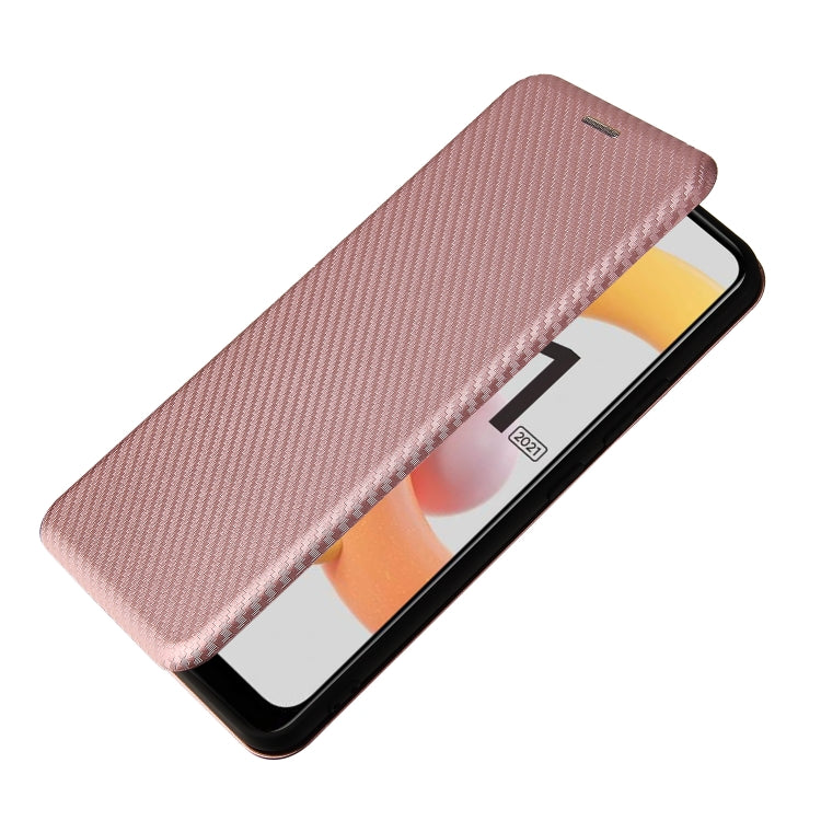 For OPPO Realme C11 2021 Carbon Fiber Texture Horizontal Flip TPU + PC + PU Leather Case with Card Slot(Pink) - Realme Cases by PMC Jewellery | Online Shopping South Africa | PMC Jewellery | Buy Now Pay Later Mobicred