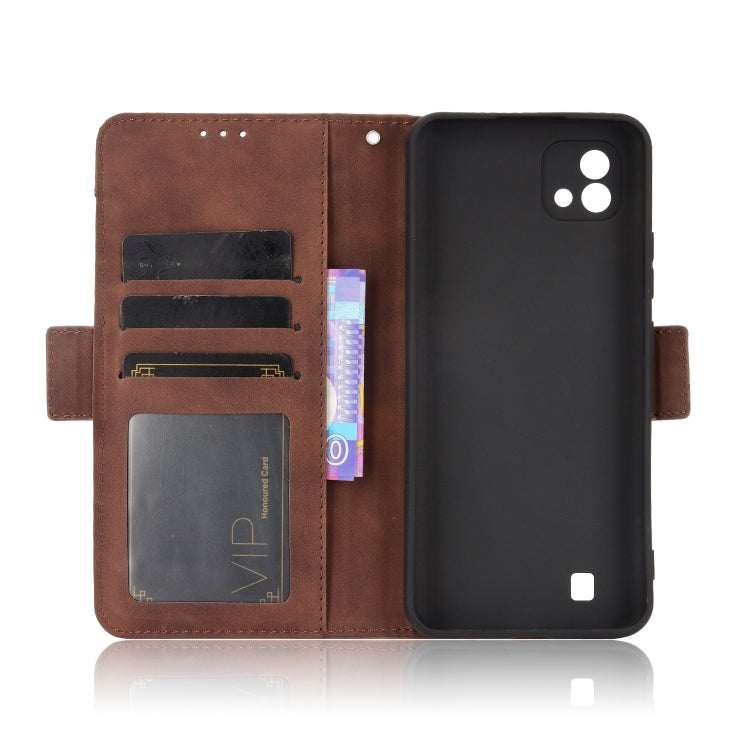 For OPPO Realme C11 2021 / C20 / C20A Skin Feel Calf Pattern Horizontal Flip Leather Case with Holder & Card Slots & Photo Frame(Brown) - Realme Cases by PMC Jewellery | Online Shopping South Africa | PMC Jewellery | Buy Now Pay Later Mobicred