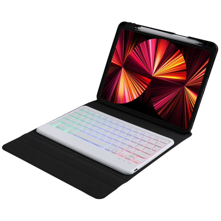 B07S Splittable Backlight Bluetooth Keyboard Leather Tablet Case with Triangle Holder & Pen Slot For iPad 9.7 2018 & 2017 / Pro 9.7 / Air 2(Gradient Purple) - Universal by PMC TechLife | Online Shopping South Africa | PMC TechLife