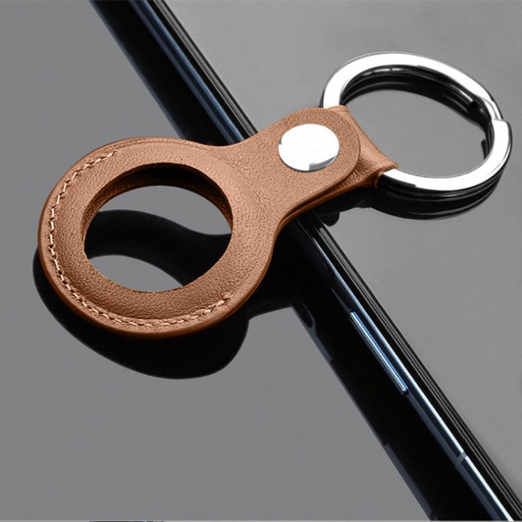 Mutural PU Leather Protective Case with Key Ring for AirTag(Brown) - Other by Mutural | Online Shopping South Africa | PMc TechLife | Buy Now Pay Later Mobicred