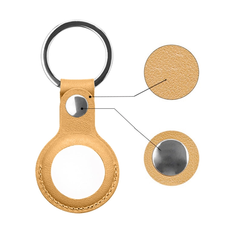 Mutural PU Leather Protective Case with Key Ring for AirTag(Pink) - Other by Mutural | Online Shopping South Africa | PMc TechLife | Buy Now Pay Later Mobicred