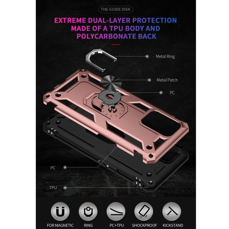 For OPPO A74 4G / F19 Shockproof TPU + PC Protective Case with 360 Degree Rotating Holder(Rose Gold) - OPPO Cases by PMC Jewellery | Online Shopping South Africa | PMC Jewellery | Buy Now Pay Later Mobicred