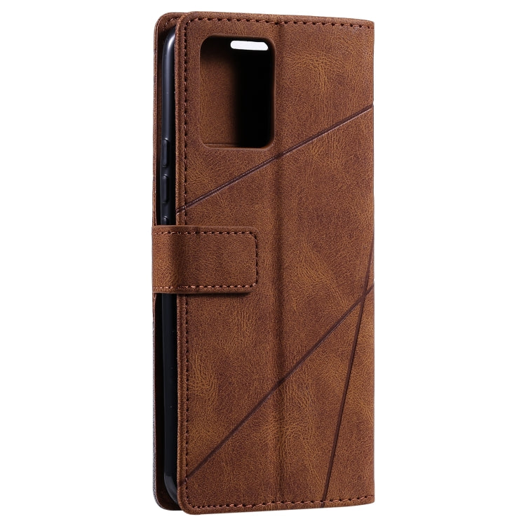 For OPPO Realme 8 4G Skin Feel Splicing Horizontal Flip Leather Case with Holder & Card Slots & Wallet & Photo Frame(Brown) - Realme Cases by PMC Jewellery | Online Shopping South Africa | PMC Jewellery | Buy Now Pay Later Mobicred