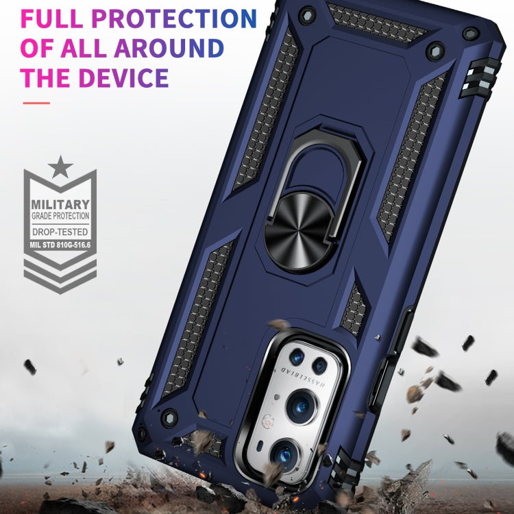 For OnePlus 9 Pro Shockproof TPU + PC Protective Case with 360 Degree Rotating Holder(Blue) - OnePlus Cases by PMC Jewellery | Online Shopping South Africa | PMC Jewellery