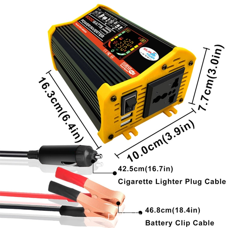 Legend III Generation DC12V to AC220V 6000W Modified Square Wave Car Power Inverter with LED Display(Black) - Modified Square Wave by PMC Jewellery | Online Shopping South Africa | PMC Jewellery | Buy Now Pay Later Mobicred