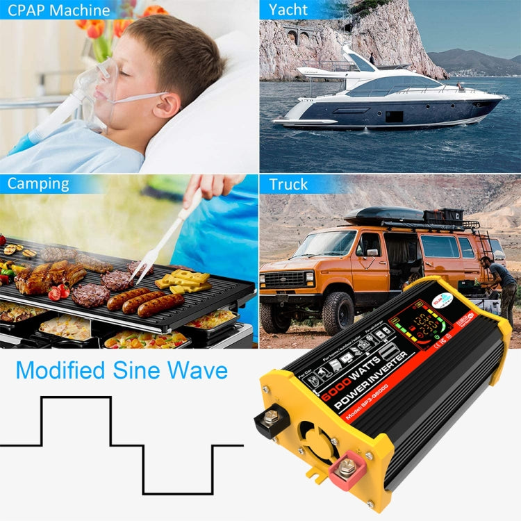 Legend III Generation DC12V to AC220V 6000W Modified Square Wave Car Power Inverter with LED Display(Black) - Modified Square Wave by PMC TechLife | Online Shopping South Africa | PMC TechLife | Buy Now Pay Later Mobicred