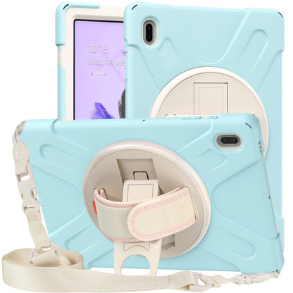 For Samsung Galaxy Tab S7 FE T730 / S7+ / S9+ /S8+ Silicone + PC Protective Case with Holder & Shoulder Strap(Ice Blue) - Other Galaxy Tab PC by PMC Jewellery | Online Shopping South Africa | PMC Jewellery | Buy Now Pay Later Mobicred