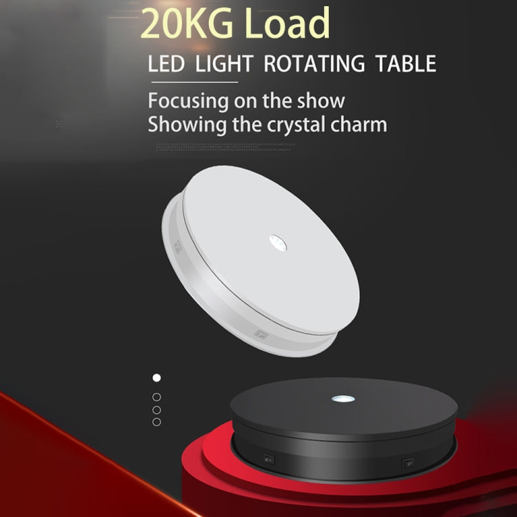 20cm Electric Rotating Turntable Display Stand LED Light Video Shooting Props Turntable, Power Plug:110V US Plug(Black) - free shipping - PMc TechLife - Order now!