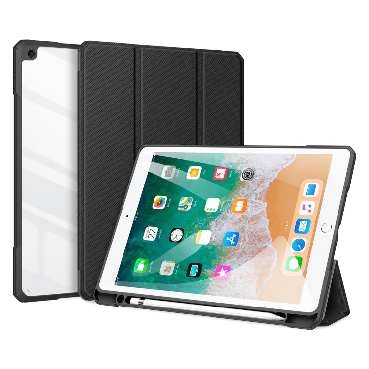 DUX DUCIS TOBY Series Shockproof PU Leather + PC + TPU Horizontal Flip Case with Holder & Pen Slot & Sleep / Wake-up Function For iPad 9.7 inch 2017 / 2018(Black) - iPad 9.7 (2018) & (2017) Cases by DUX DUCIS | Online Shopping South Africa | PMC Jewellery | Buy Now Pay Later Mobicred