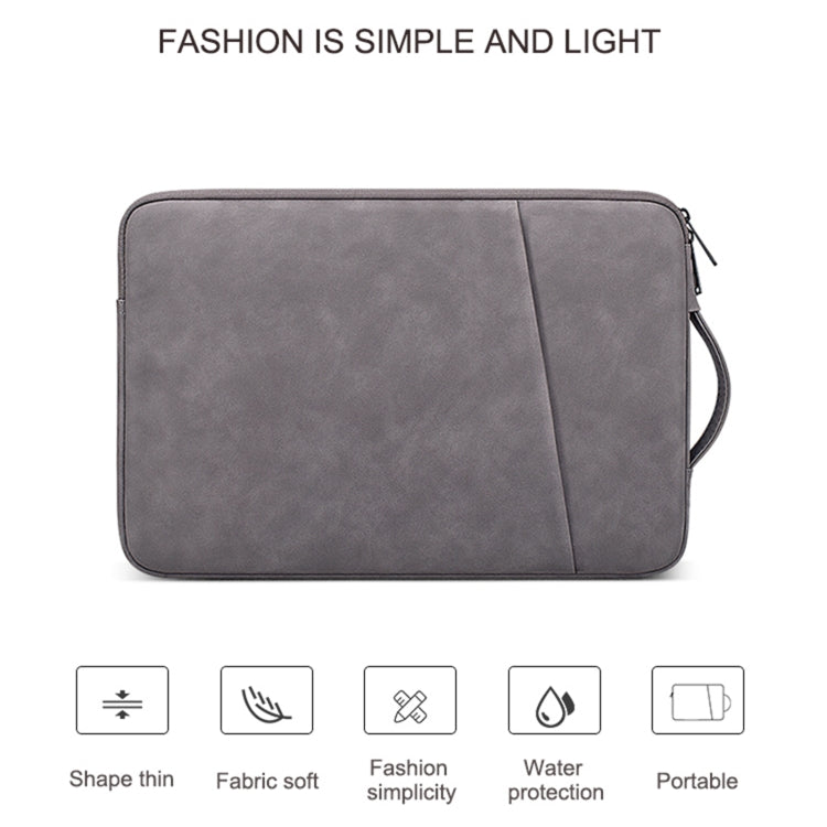 ND08 Sheepskin Notebook Iner Bag, Size:14.1-15.4 inch(Elegant Gray) - 14.1 inch by PMC Jewellery | Online Shopping South Africa | PMC Jewellery | Buy Now Pay Later Mobicred