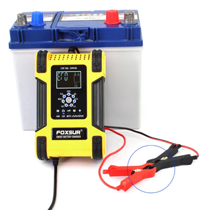 FOXSUR 12A / 12V / 24V Car / Motorcycle 7-stage Lead-acid Battery AGM Charger, Plug Type:JP Plug(Yellow) - Battery Charger by FOXSUR | Online Shopping South Africa | PMC Jewellery | Buy Now Pay Later Mobicred