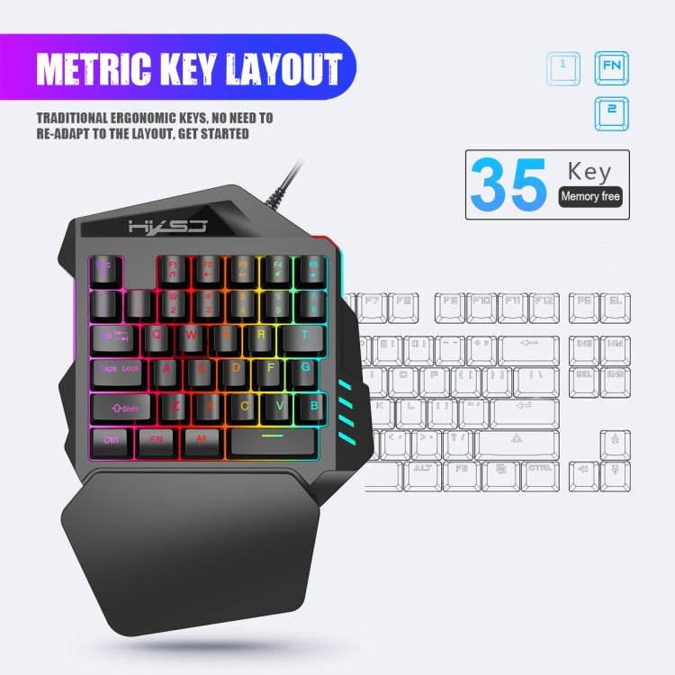 HXSJ P8+V100+A883 Keyboard Mouse Converter + One-handed Keyboard + Programming Gaming Mouse Set - Wired Mice by HXSJ | Online Shopping South Africa | PMC Jewellery | Buy Now Pay Later Mobicred