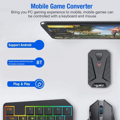 HXSJ P8 Mobile Phone Keyboard Mouse Converter for Android System(Black) - Other by HXSJ | Online Shopping South Africa | PMC Jewellery | Buy Now Pay Later Mobicred